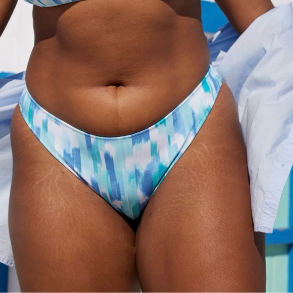 Aerie Blue Patterned Women's Cheekiest Swim Bottom Sz XL nwot 010 - Picture 4 of 4